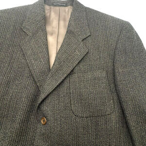 MOORES 42L Tall Gray Brown Blazer Sport Coat Suit Jacket Wool Tweed Lined Canada